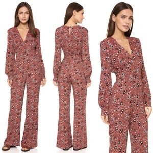 Free People Some Like It Hot Pink Floral Jumpsuit